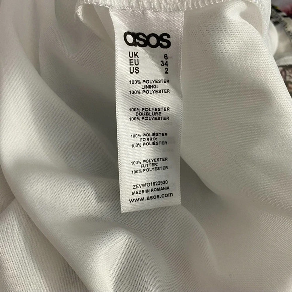ASOS Floral One Shoulder Maxi Dress in White Size 2 - Picture 12 of 12